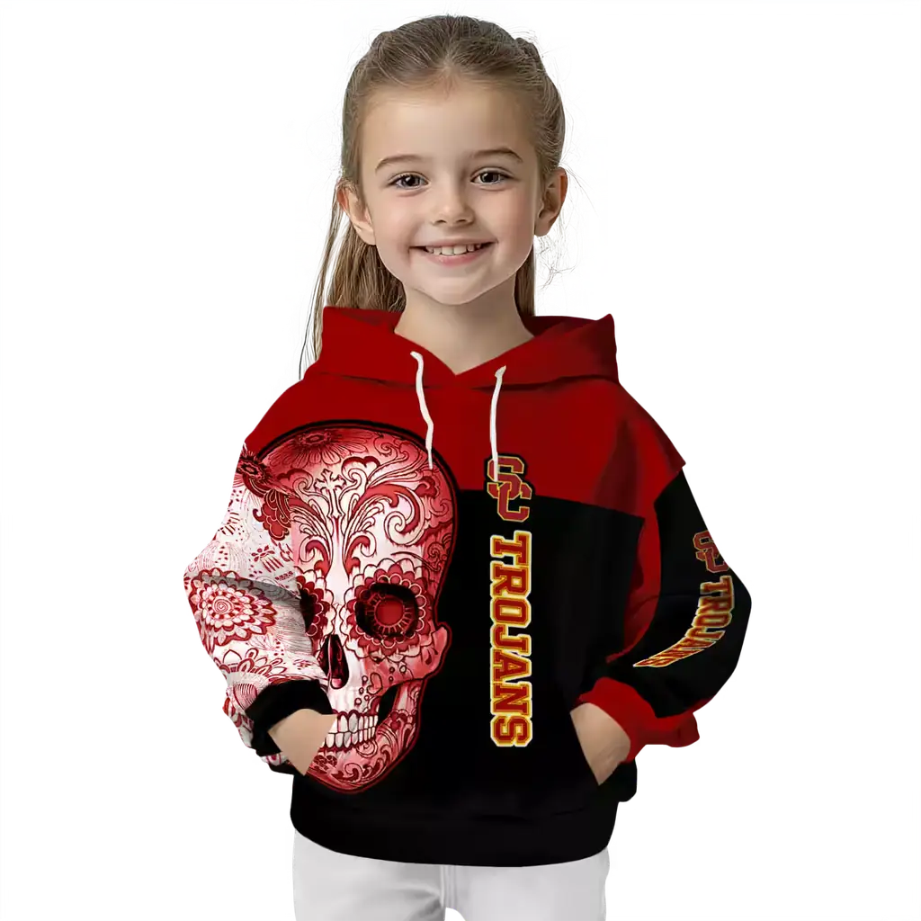 usc trojans sugar skull red black hoodie top rated usc trojans sugar skull red black hoodie top rated