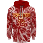 usc trojans tie dye pattern red hoodie best selling
