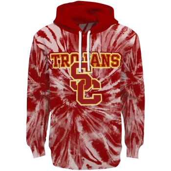 usc trojans tie dye pattern red hoodie best selling