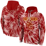 usc trojans tie dye pattern red hoodie best selling