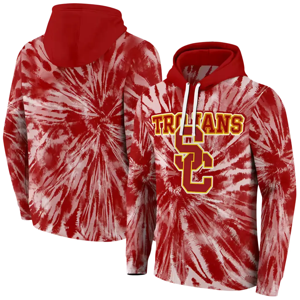 usc trojans tie dye pattern red hoodie fashion forward usc trojans tie dye pattern red hoodie fashion forward