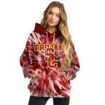 usc trojans tie dye pattern red hoodie best selling