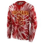 usc trojans tie dye pattern red hoodie best selling