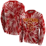 usc trojans tie dye pattern red hoodie best selling