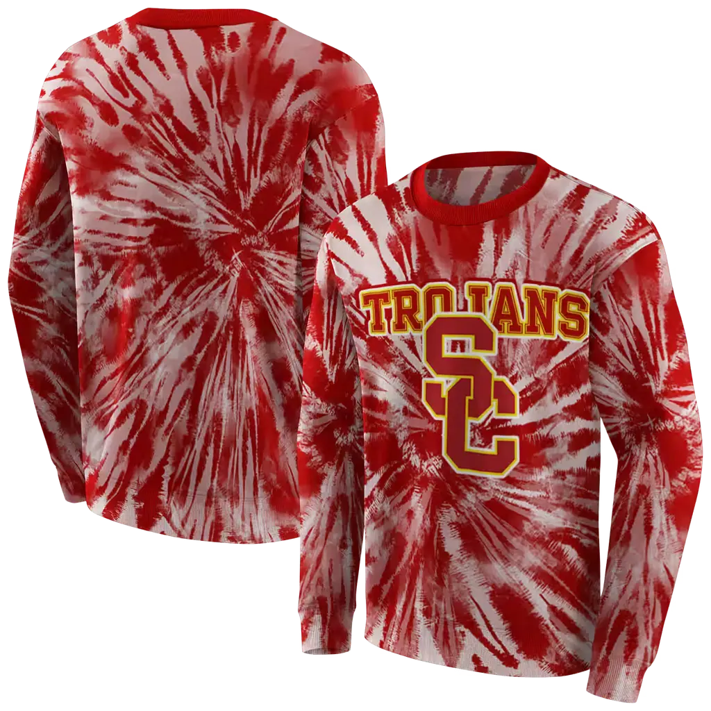 usc trojans tie dye pattern red hoodie premium grade usc trojans tie dye pattern red hoodie premium grade
