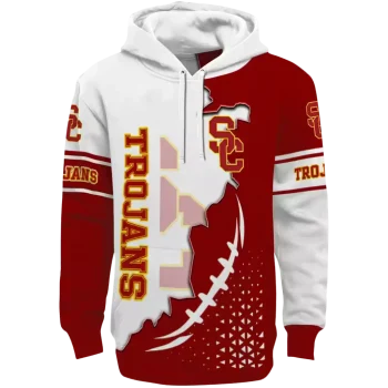 usc trojans triangular pattern red white hoodie best selling
