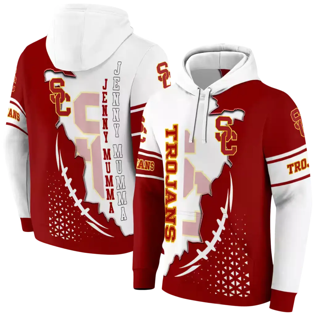 usc trojans triangular pattern red white hoodie fashion forward usc trojans triangular pattern red white hoodie fashion forward