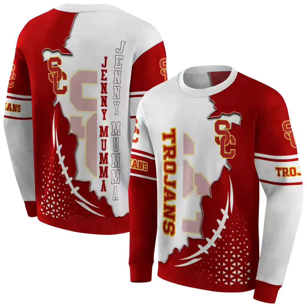 usc trojans triangular pattern red white hoodie premium grade usc trojans triangular pattern red white hoodie premium grade
