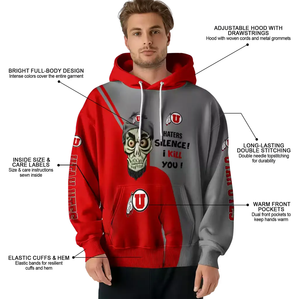 utah utes achmed skull red hoodie latest model utah utes achmed skull red hoodie latest model