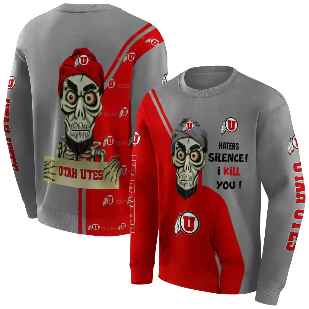 utah utes achmed skull red hoodie premium grade utah utes achmed skull red hoodie premium grade