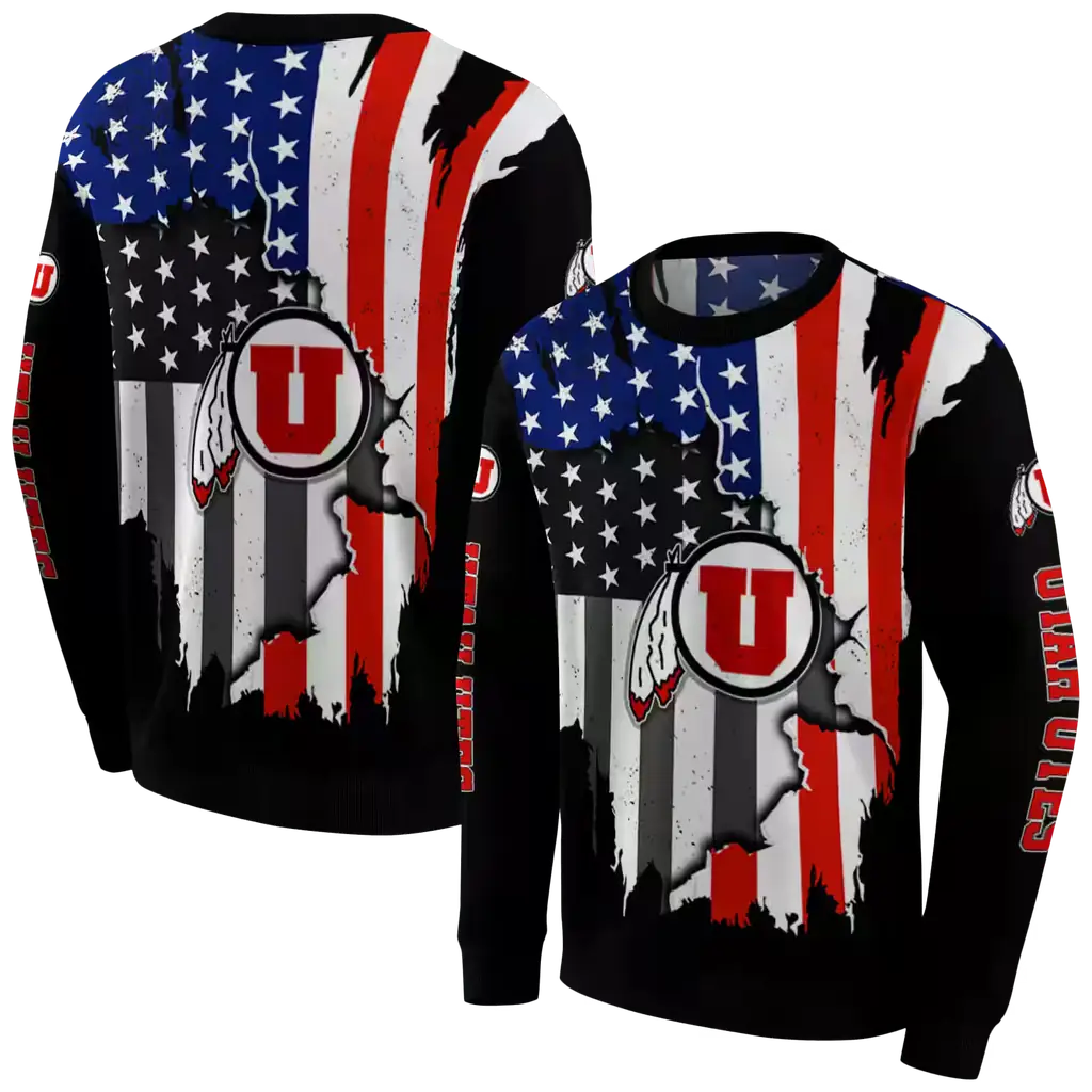 utah utes american pride black hoodie premium grade utah utes american pride black hoodie premium grade