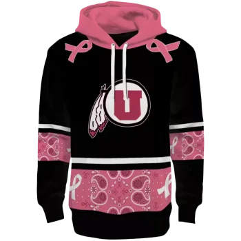 utah utes awareness ribbon black pink hoodie best selling