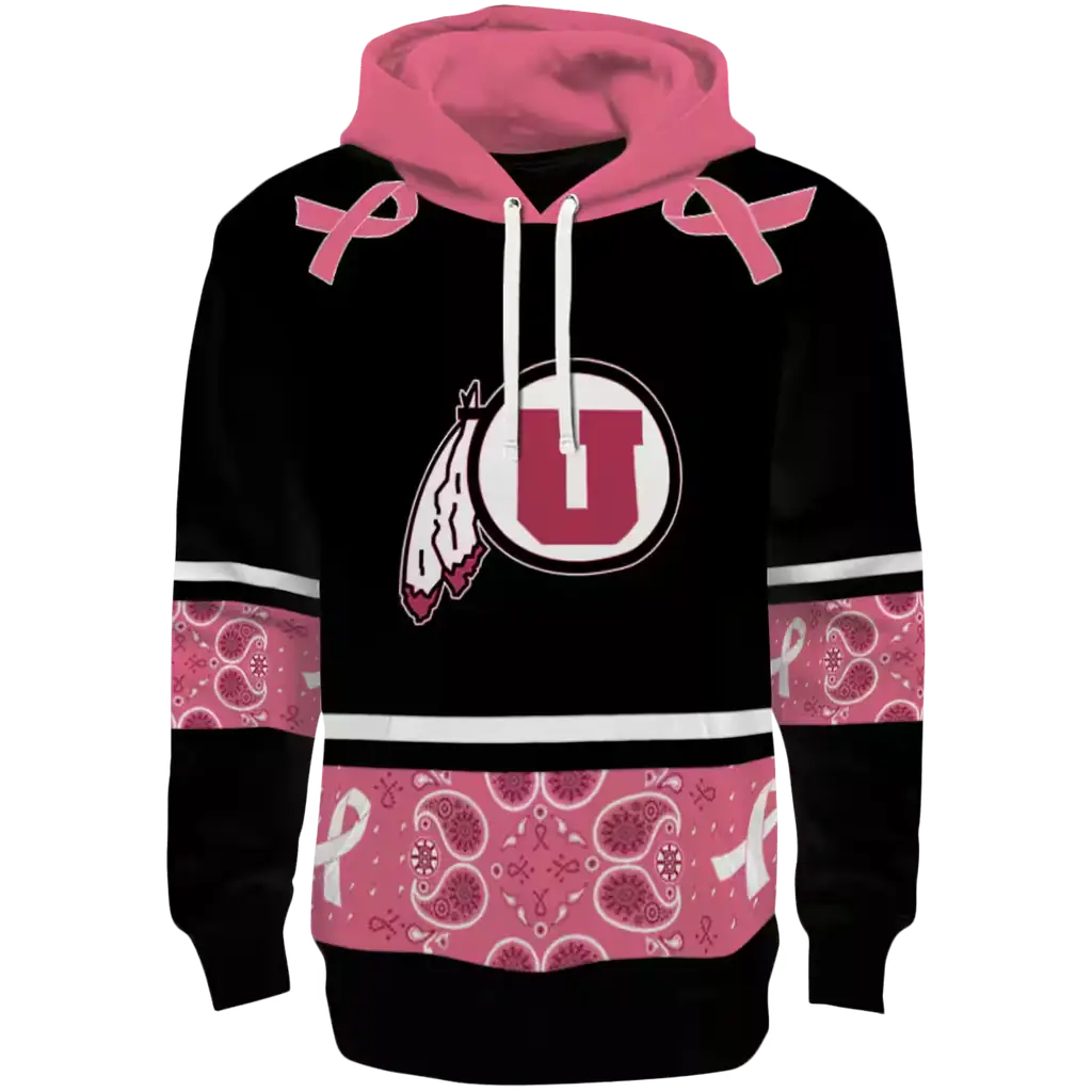 utah utes awareness ribbon black pink hoodie best selling utah utes awareness ribbon black pink hoodie best selling