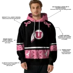 utah utes awareness ribbon black pink hoodie best selling