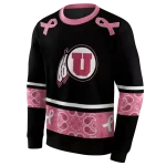 utah utes awareness ribbon black pink hoodie best selling