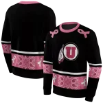 utah utes awareness ribbon black pink hoodie best selling
