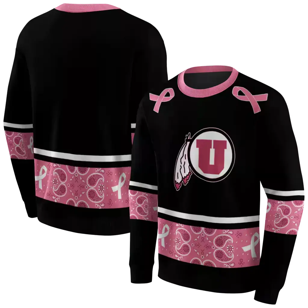 utah utes awareness ribbon black pink hoodie premium grade utah utes awareness ribbon black pink hoodie premium grade