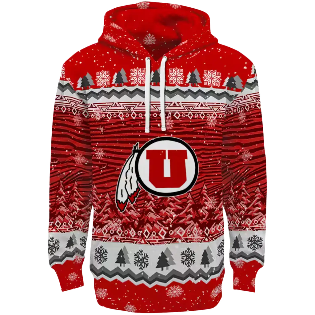 utah utes christmas trees red hoodie best selling utah utes christmas trees red hoodie best selling