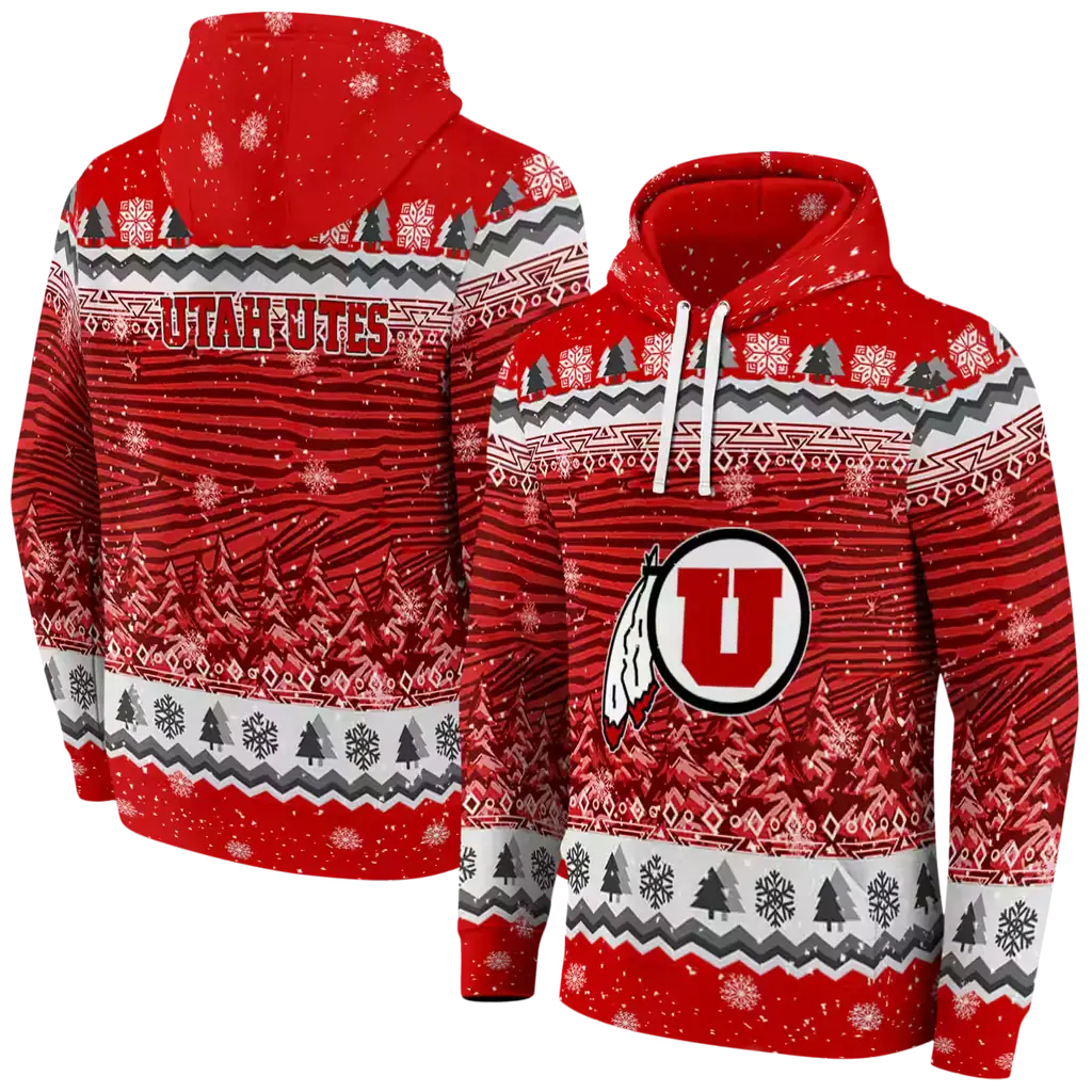 utah utes christmas trees red hoodie fashion forward utah utes christmas trees red hoodie fashion forward