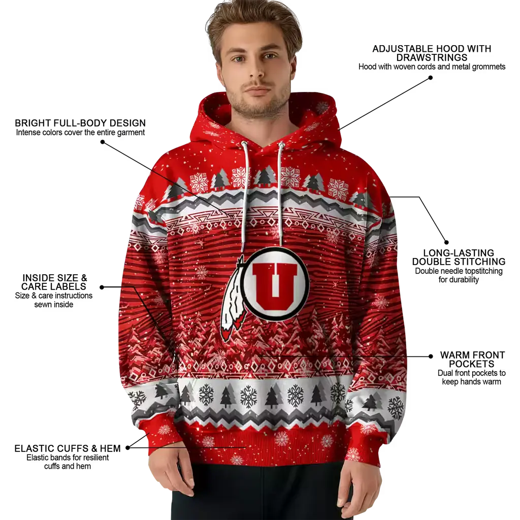 utah utes christmas trees red hoodie latest model utah utes christmas trees red hoodie latest model