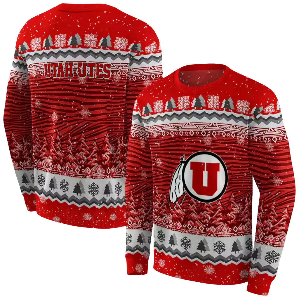 utah utes christmas trees red hoodie premium grade utah utes christmas trees red hoodie premium grade