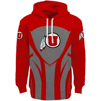 utah utes concentric lines red black hoodie best selling