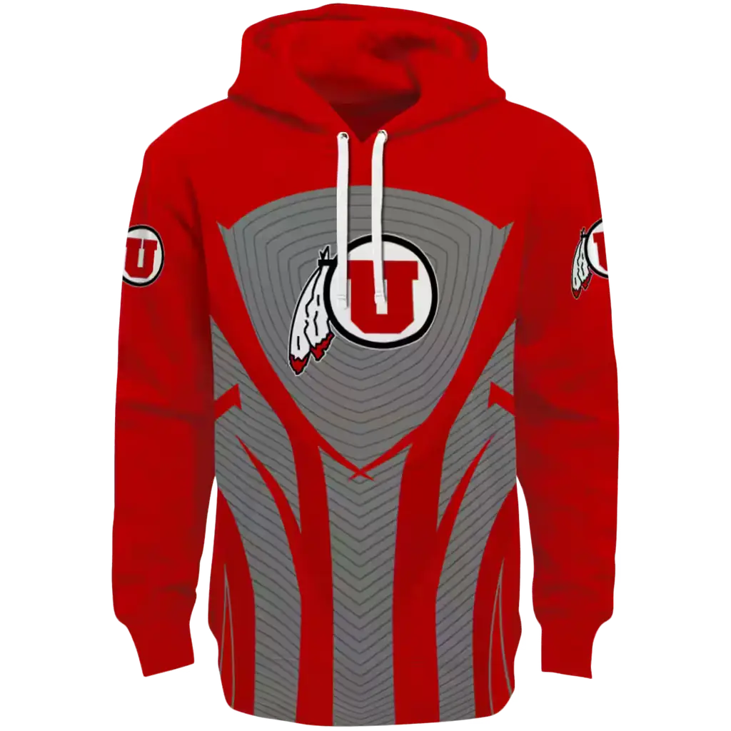 utah utes concentric lines red black hoodie best selling utah utes concentric lines red black hoodie best selling