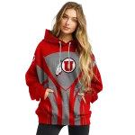 utah utes concentric lines red black hoodie best selling