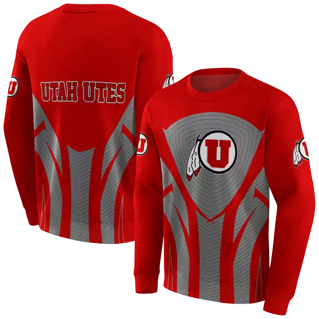 utah utes concentric lines red black hoodie premium grade utah utes concentric lines red black hoodie premium grade