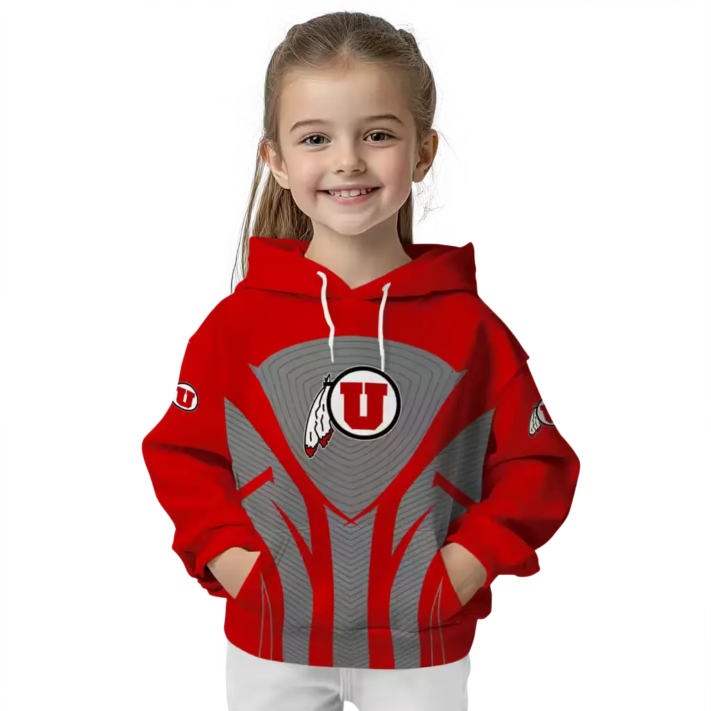 utah utes concentric lines red black hoodie top rated utah utes concentric lines red black hoodie top rated