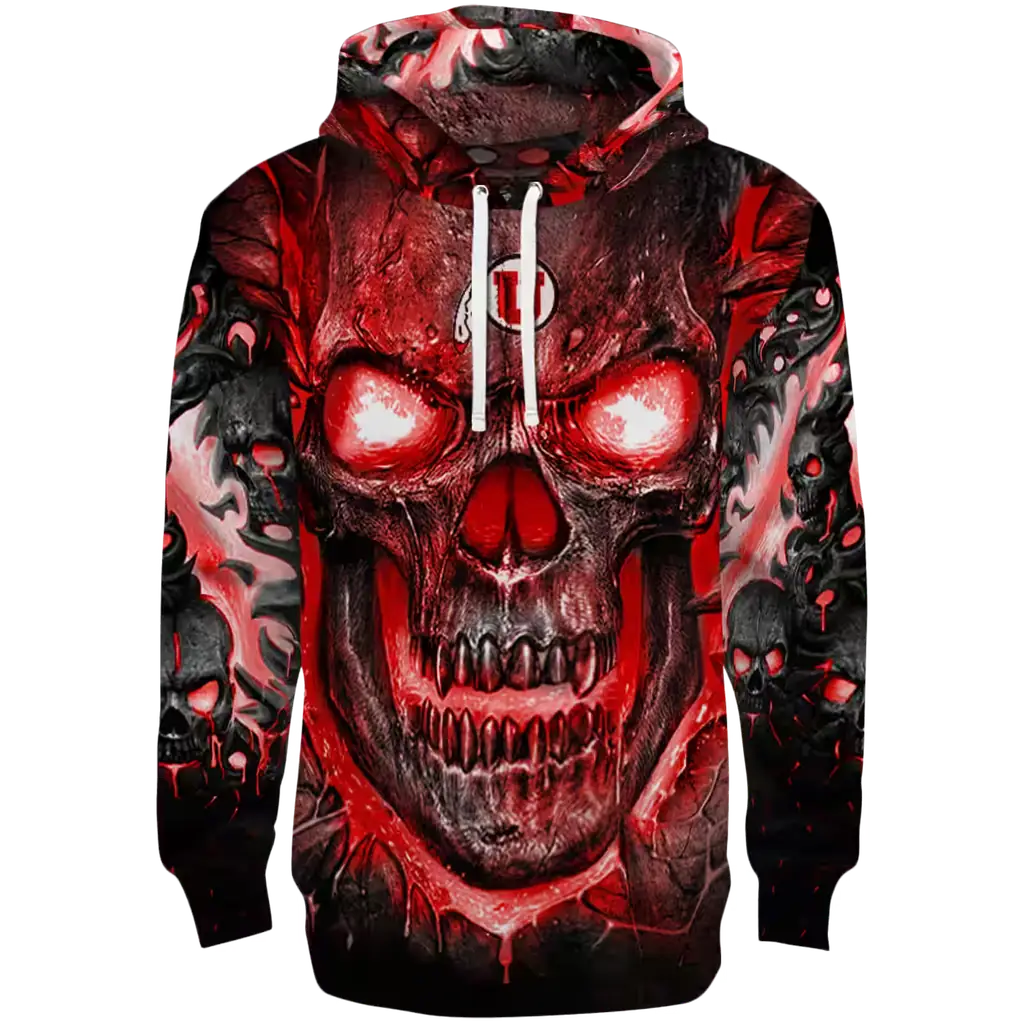 utah utes demonic skull red black hoodie best selling utah utes demonic skull red black hoodie best selling