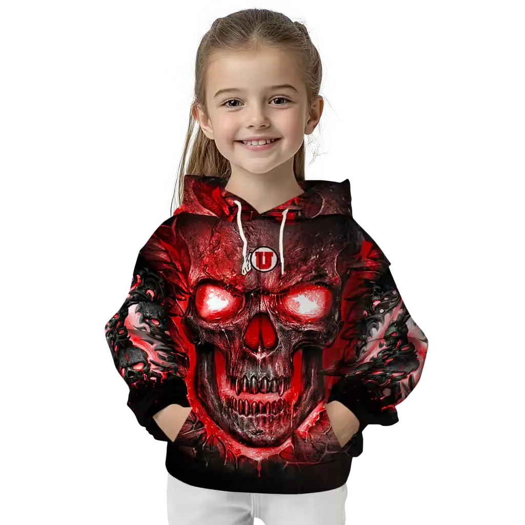 utah utes demonic skull red black hoodie top rated utah utes demonic skull red black hoodie top rated