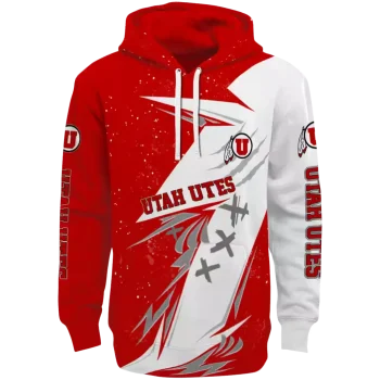 utah utes dynamic slash red white hoodie best selling