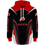 utah utes futuristic pattern red black hoodie best selling