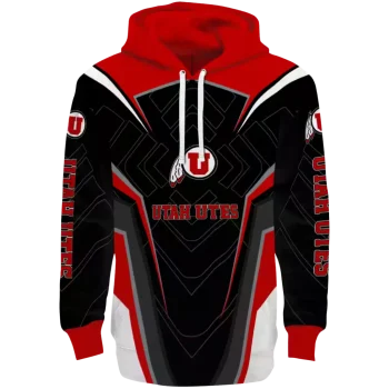 utah utes futuristic pattern red black hoodie best selling
