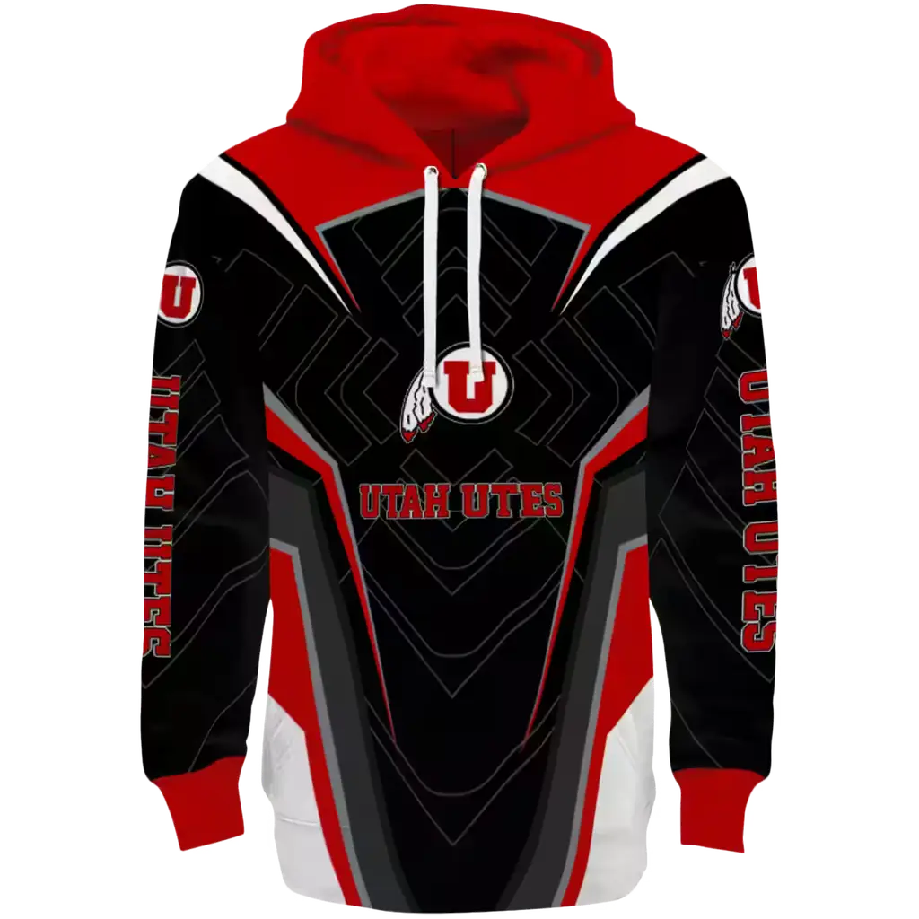 utah utes futuristic pattern red black hoodie best selling utah utes futuristic pattern red black hoodie best selling