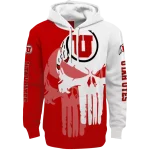 utah utes graphic punisher red white hoodie best selling
