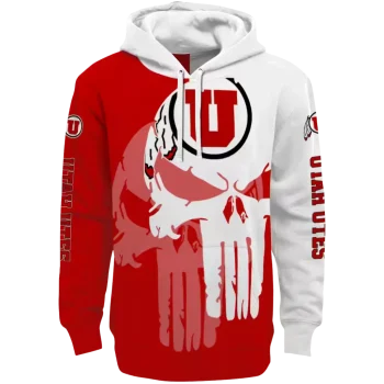 utah utes graphic punisher red white hoodie best selling