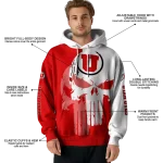 utah utes graphic punisher red white hoodie best selling