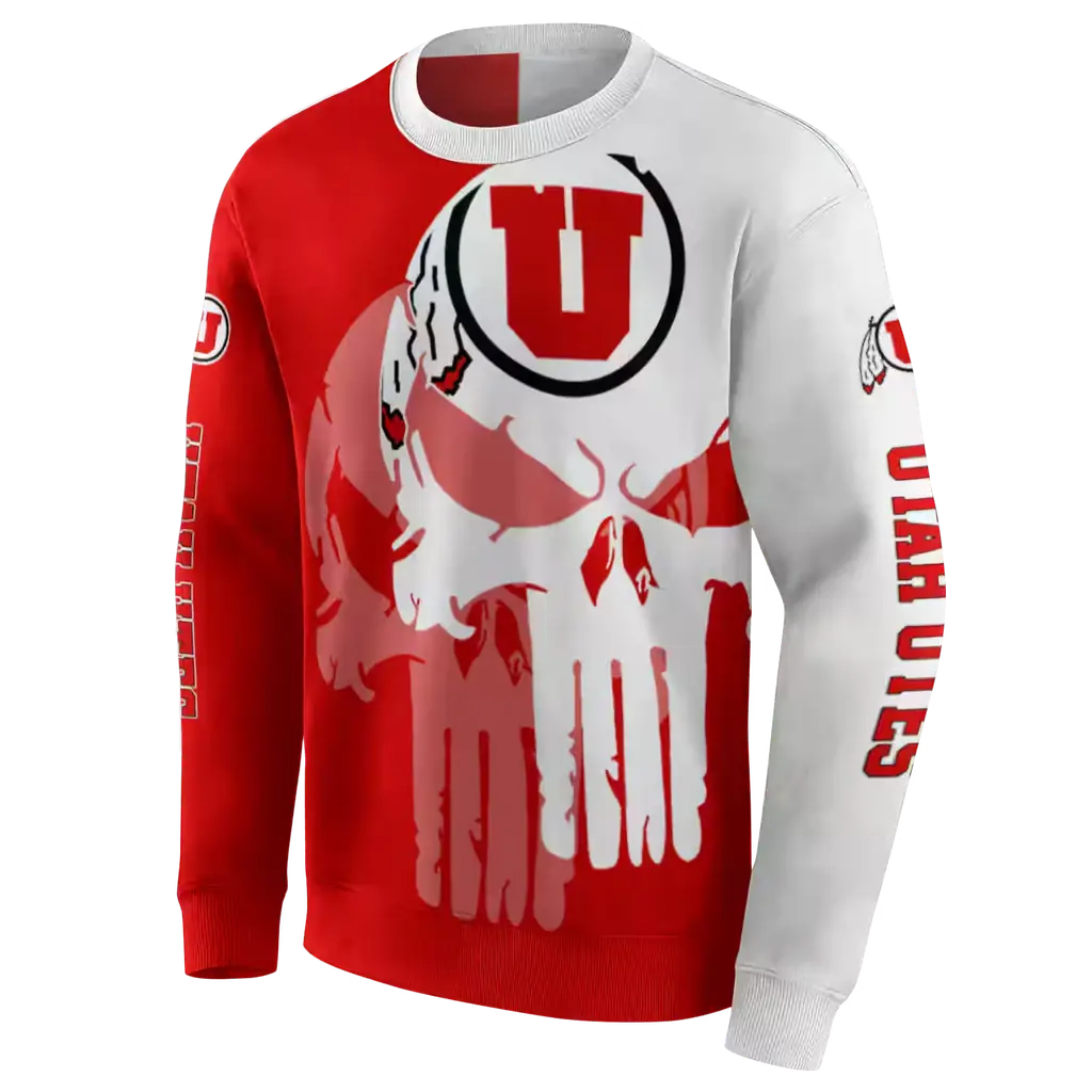 utah utes graphic punisher red white hoodie new arrival utah utes graphic punisher red white hoodie new arrival