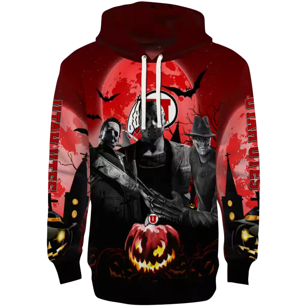 utah utes halloween vibes red black hoodie best selling utah utes halloween vibes red black hoodie best selling