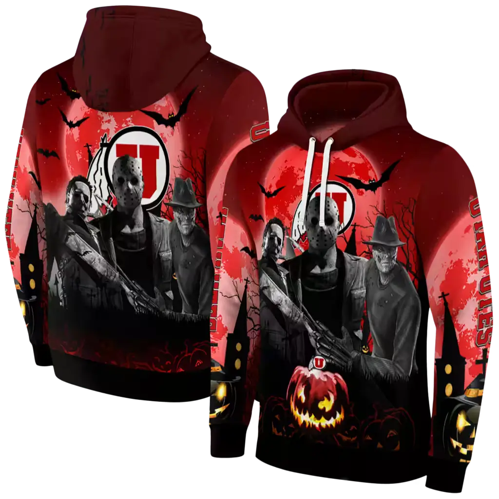 utah utes halloween vibes red black hoodie fashion forward utah utes halloween vibes red black hoodie fashion forward