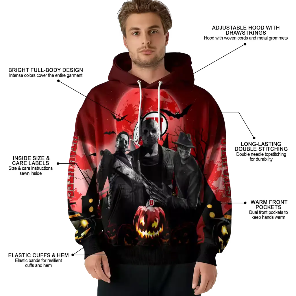 utah utes halloween vibes red black hoodie latest model utah utes halloween vibes red black hoodie latest model