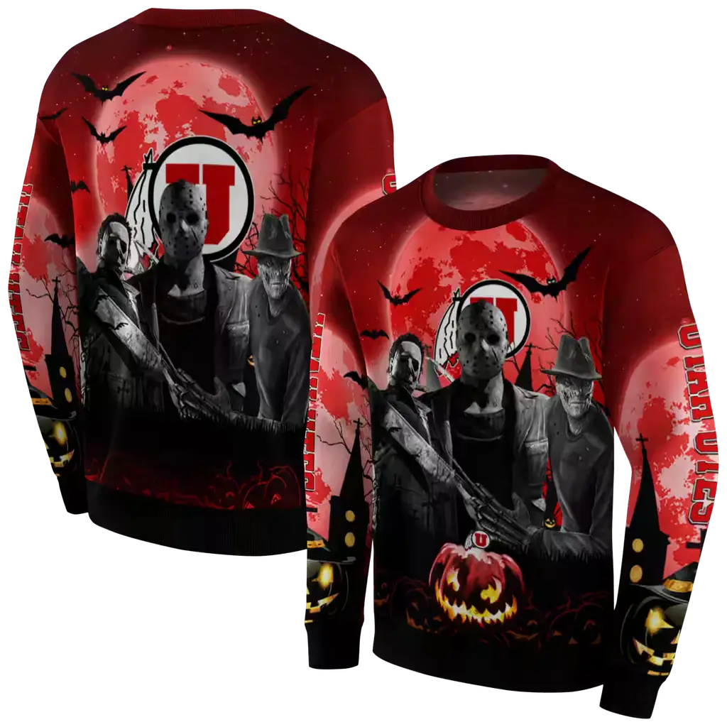 utah utes halloween vibes red black hoodie premium grade utah utes halloween vibes red black hoodie premium grade