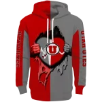 utah utes heartbeat graphic red hoodie best selling