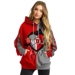 utah utes heartbeat graphic red hoodie best selling