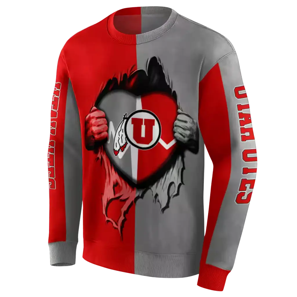 utah utes heartbeat graphic red hoodie new arrival utah utes heartbeat graphic red hoodie new arrival