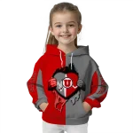 utah utes heartbeat graphic red hoodie best selling