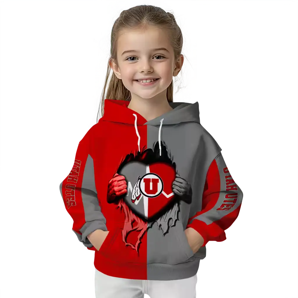utah utes heartbeat graphic red hoodie top rated utah utes heartbeat graphic red hoodie top rated