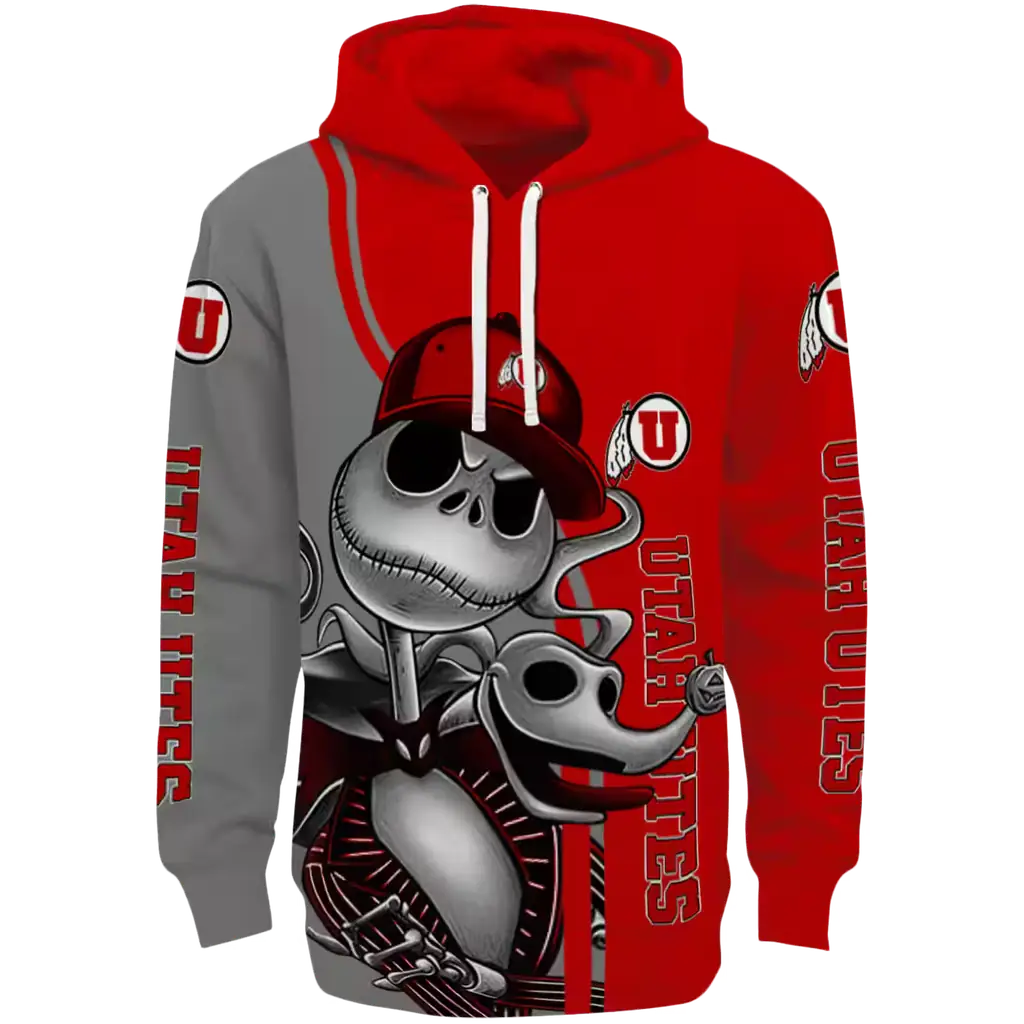 utah utes jack skellington red hoodie best selling utah utes jack skellington red hoodie best selling